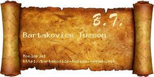 Bartakovics Tuzson névjegykártya